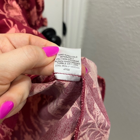 Sugarlips | Mulberry Floral Rowena Ruffled Cotton Shift Dress XS 3/4 Sleeves - Picture 12 of 12